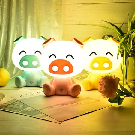 

Caihezhi Cartoon Pig Children Bedroom LED Night Light Touch USB Desk Lamp Kids Gift Decor