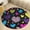 Flannel, variant on Colorful Paw Prints Round Area Rugs for Bedroom Living Room, 3FT Soft Indoor Circle Carpets, Carpet Home Decor Floor Mat