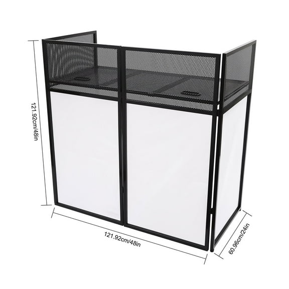 Portable DJ Event Booth Facade Foldable Controller Stand DJ Display Stand Black