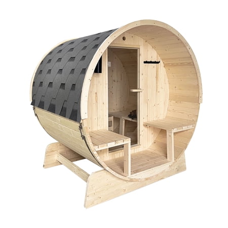 ALEKO Finland Pine 3-4 prs Wet Dry Barrel Sauna with UL Electrical Heater