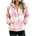 thumbnail image 7 of QUNYINEY Hooded Sherpa Fleece Jackets for Women Plus Size Winter Plaid Zipper Outerwear Jackets Warm Long Sleeve with Pockets Coats, 7 of 7
