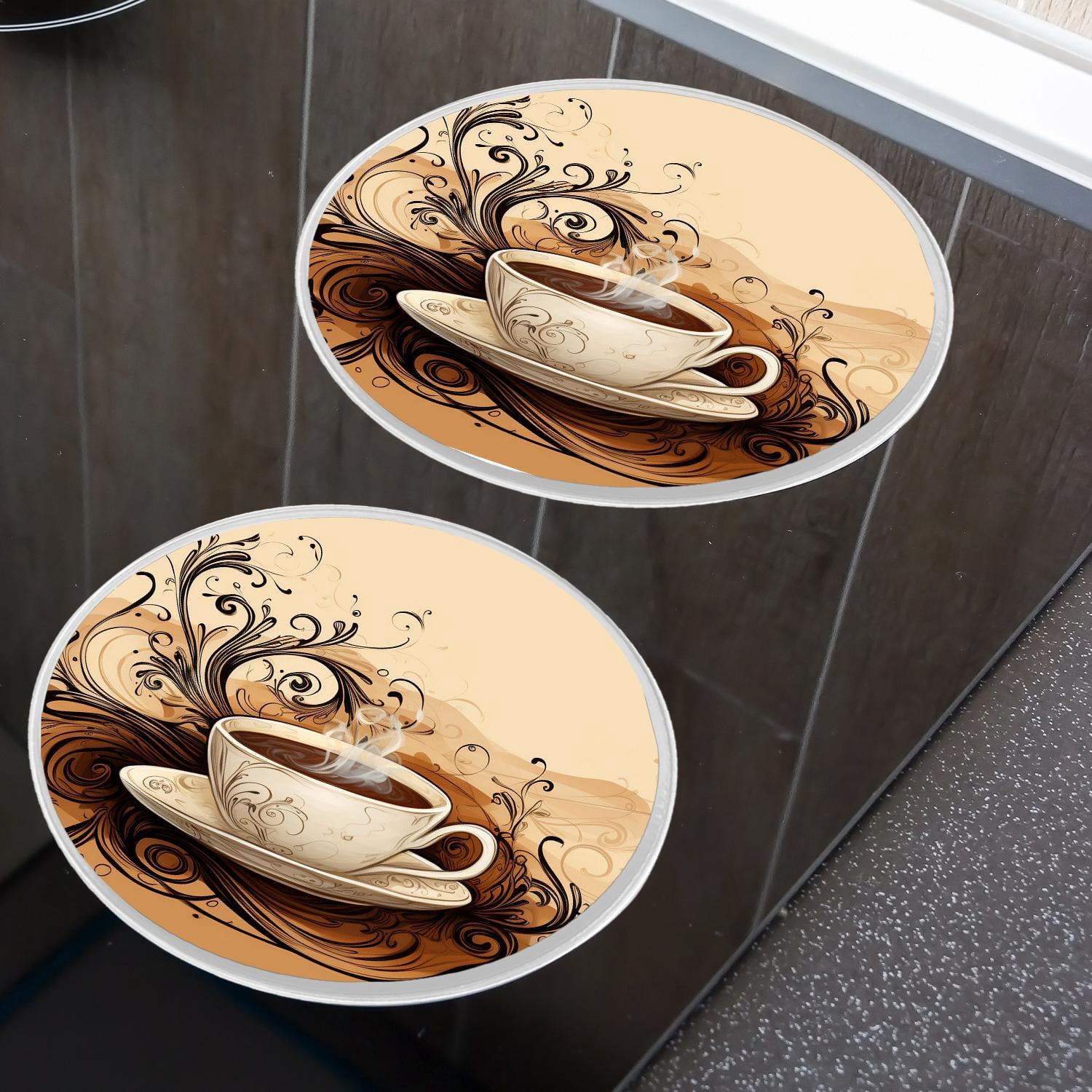 Decorative Stove Burner Covers 4 Pcs Metal Gas Stove Burner Cover 8Inch And 10Inch ,Coffee Bean Coffee creative