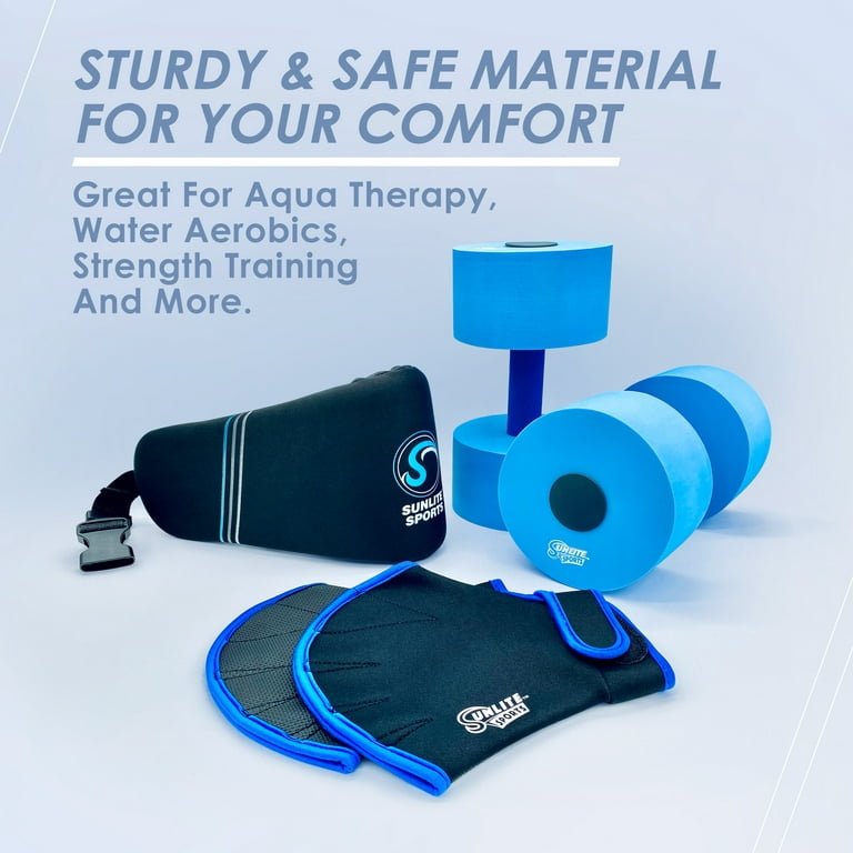 Sunlite Sports Aqua Fitness Complete Bundle With Instructional Videos, Water  Dumbbell Weights, Soft Padded, Water Aerobics, Aqua Therapy, Pool Fitness, Water  Exercise 
