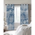 thumbnail image 3 of Blue Coastal Blackout Curtains for Bedroom Living Room, Nautical Starfish Octopus Coral Summer 45 In Long Thermal Insulated Room Darkening Drapes Grommet Window Treatments, 52 x 45 In, 3 of 9