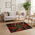 thumbnail image 3 of ODIKA Volcano Deep Glowing Formation Bold Orange Crimson Pile Volcanic Stain Resistant Low Profile for Dorm Room, Small Living Apartment, 3 of 7