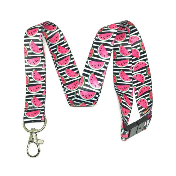 Watermelon Print Break Away Lanyard Key Chain Id Badge Holder