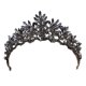 thumbnail image 3 of Tocado de novia de cristal negro Fiudx corona gótica para mujer fiesta de graduación desfile cumpleaños, 3 of 7