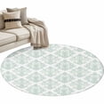 thumbnail image 2 of Teal Floral Boho Round Area Rug 4 FT, Non Slip Indoor Outdoor Rug, Vintage Ethnic Tribe Abstract Art Washable Soft Circular Carpet Non-Shedding Floor Mat for Coffee Table Nursery Foyer Balcony, 2 of 8