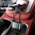 thumbnail image 3 of HOIFA 4 In 1 Retractable Fast Car Charger with iPhone and Type C Cord 2.6ft, Dual USB Ports, RGB Light, for SUV RV Truck, Car Accessories for Women Men, Gray, 3 of 8