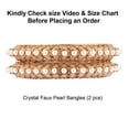 thumbnail image 5 of Efulgenz Beaded Bangles Faux Pearl Antique Boho Kundan Bangle Crystal Bracelet Bridal Wedding Party Statement Jewelry for Women (2 Pcs) Size 2.4, 5 of 6