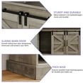 thumbnail image 4 of Uforic 52" Farmhouse Coffee Bar Cabinet, Barn Door, Wine Glass Rack, USB Ports & Hooks, Washed Gray, 4 of 8