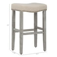 thumbnail image 2 of Polytrends Jameson Upholstered Polyester 29" Bar Stool - Saddle Seat (Set of 2) Gray Legs Leather, 2 of 5