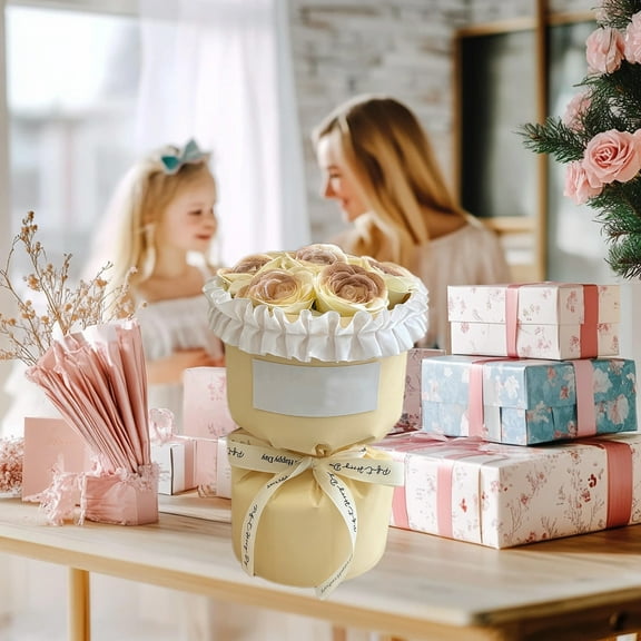 Ballerina Style Scented Soap Roses Bouquet 7pcs Artificial Flowers Graduation Gifts Wedding Decor Photo Props Home Decor Luxury Floral Arrangement