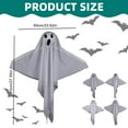 thumbnail image 3 of BinKFF Halloween Decorations 27.5" Hanging Ghosts Light Up Kit Decor LED Ghost Light Indoor Bedroom Wall Outdoor Fall Party Garden Patio Front Porch Yard Scary Cute Halloween Ghost Decor, 3 of 9