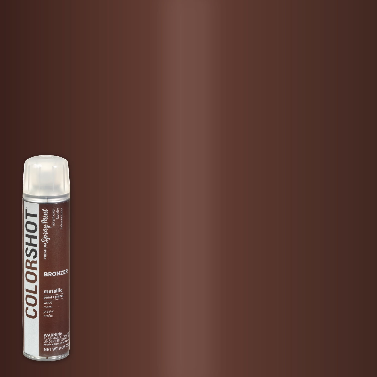 (2 pack) COLORSHOT Metallic Spray Paint, Bronzer (Brown) 9 oz, Fast-Drying Acrylic Paint, Indoor & Outdoor Use