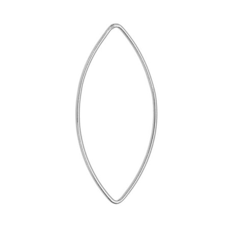 - Marquise Link Component, Closed 18 Gauge Wire 36x16mm, 1 Piece, Sterling Silver