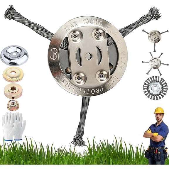 2026 Upgrade Steel Wire Grass Trimmer Head, String Trimmer Replacement Head, Universal String Trimmer Head for Weed Eater, Heavy Duty Weed Trimmer Head for Lawn, Garden, Moss Removal