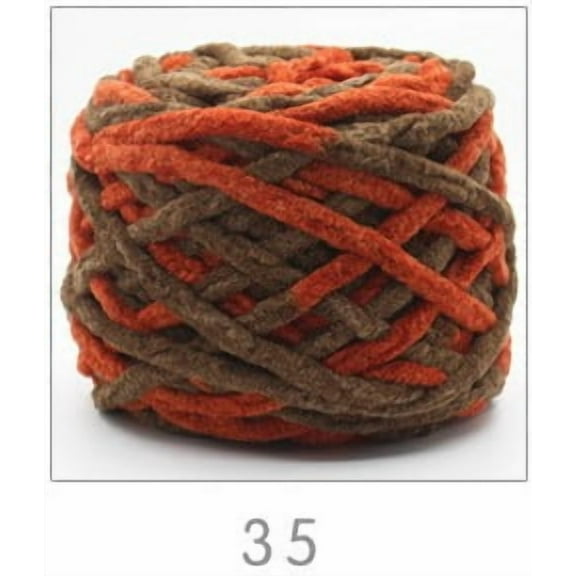 suxuMhao Thick Yarn for Crocheting,ice yarn, 95g 1 roll, Polyester Yarn – Ideal for Knitting Scarves, Sweaters, Hats & More, Soft, Warm & Breathable Crochet Yarn for DIY Crafts,orange&brown