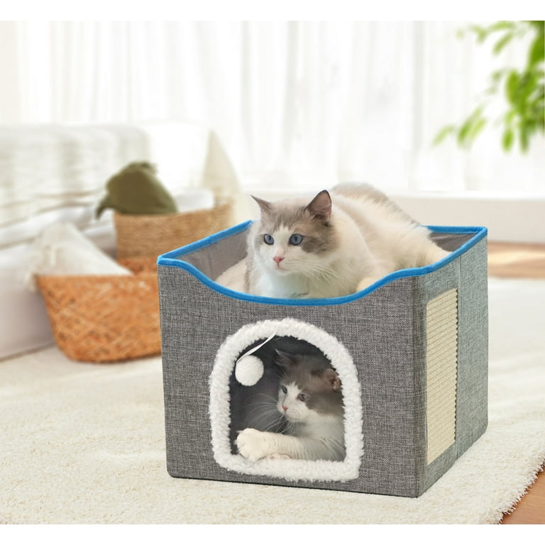 PoyPet Cat Beds for Indoor - Large Cat Cave for Pet, Cat