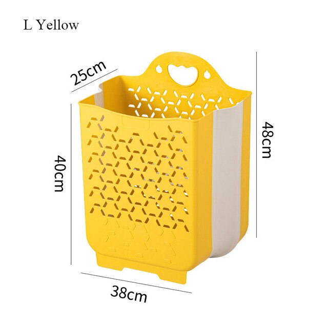 XMXHMWHC Dirty clothes basket folding wallmounted plastic household