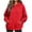 Red, variant on SYwaren Women's Cozy Hoodies Solid Color Long Sleeve Button Pocket Loose Fit Casual Pullover Sweatshirt