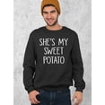 thumbnail image 3 of Couples Shirt She's My Sweet Potato I Yam Thanksgiving Sweatshirt Couples Crewneck, M, Black, Sweet Potato, 3 of 6