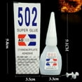 thumbnail image 6 of 502 Super Glue Strong Adhesive Instant Glue for Plastic Wood Metal Leather Repair, 6 of 9
