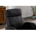 thumbnail image 3 of Rocking Chair, Linen Upholstered Armchair  with Padded High-Backrest, Pillow and Wood Frame, Rocker Padded Armchair for Relaxing, Living Room, Bedroom, Office, Black, 3 of 8