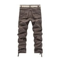 thumbnail image 5 of Dpytoraw Men's Cotton Pocket Overalls Long Pants Thick Pants Loose Wear Solid Color Pants, 5 of 5