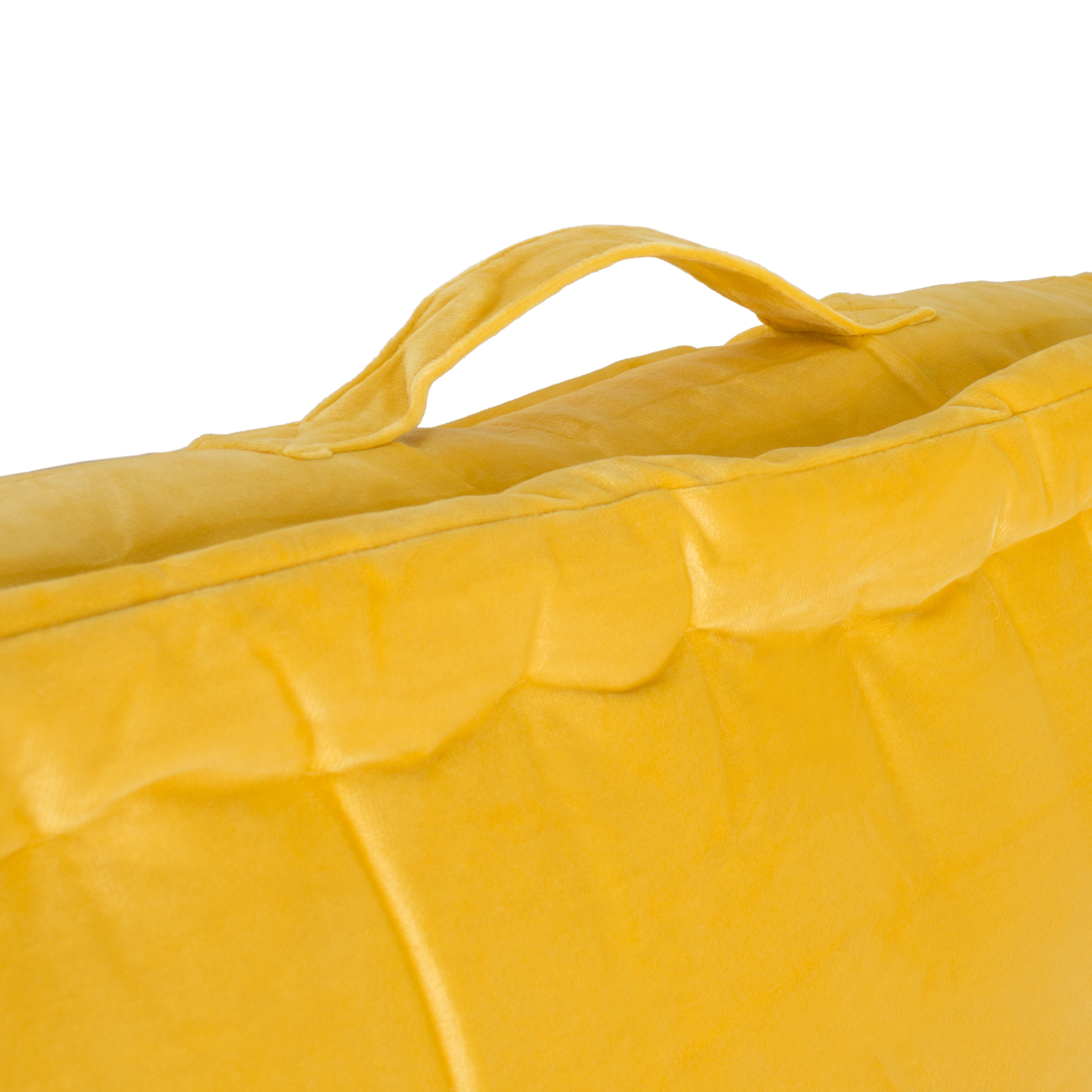 SAFAVIEH Navi Solid Floor Pillow, 25" x 25", Yellow