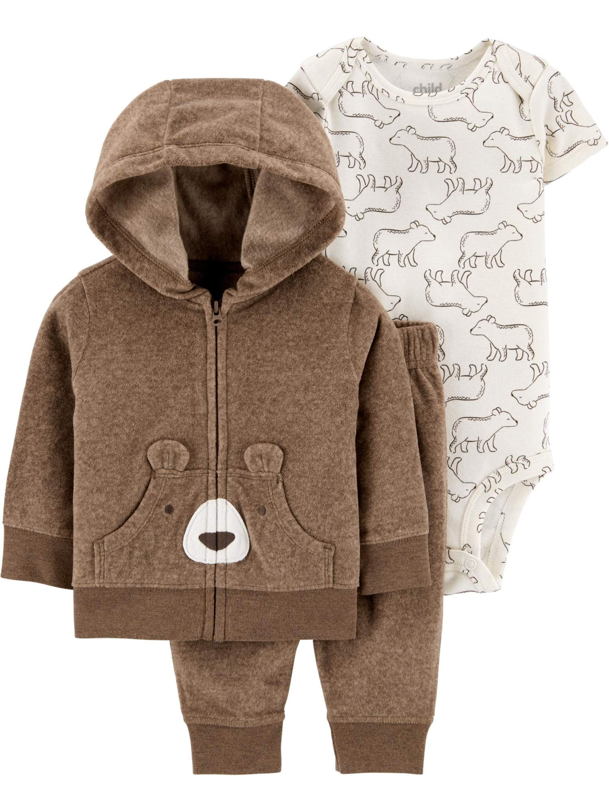 BABY BOYS 3 PIECE OUTFIT WITH HOODED JACKET