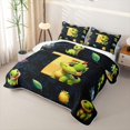 thumbnail image 3 of Homewish Dinosaur Twin Quilt Set for Boys Girls, Dino Letter T Twin Coverlet Set, 3 of 7