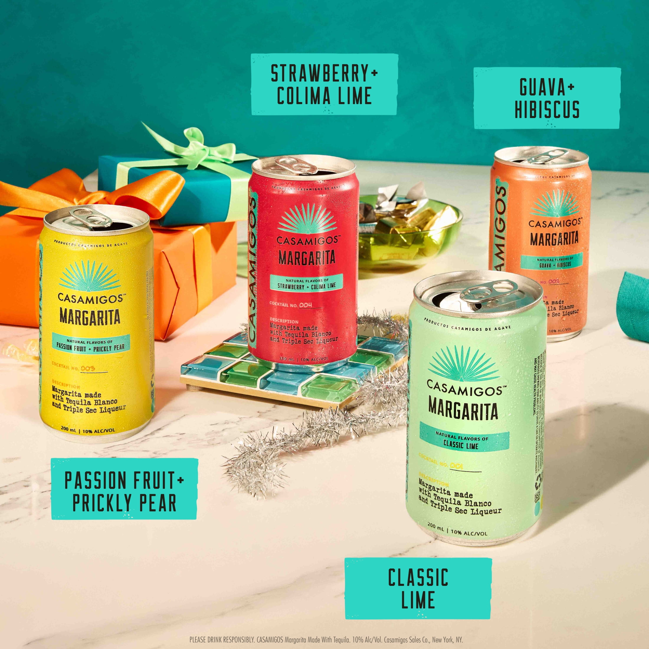Casamigos Margaritas Variety Pack, 8 Pack, 200 mL Cans, 10% ABV