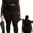 thumbnail image 3 of qucoqpe Tights for Women Fleece Lined Sheer Black Tights Fall Winter Seamless Tummy Control Yoga Leggings Women, 3 of 6