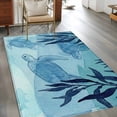 thumbnail image 2 of Blue Coastal Area Rugs 4'x6', Washable Small Throw Rugs for Office Bathroom, Beach Sea Turtle Ocean Nautical Botanical Indoor Outdoor Rug Non-Slip Low Pile Carpet Runner Reversible Floor Mats, 2 of 8
