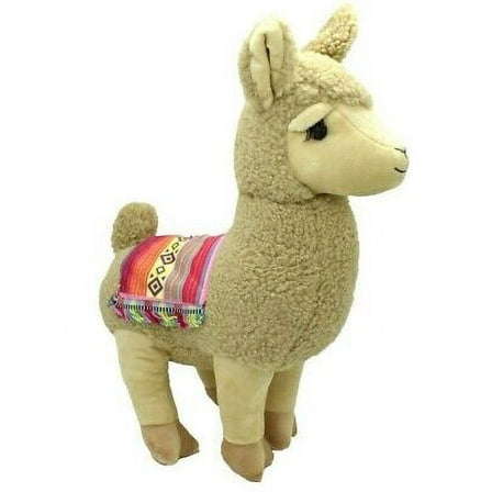 Llama, Brown Realistic Cute Stuffed Animal Plush Toy, Kids Educational Gift 15" PZ039 B478