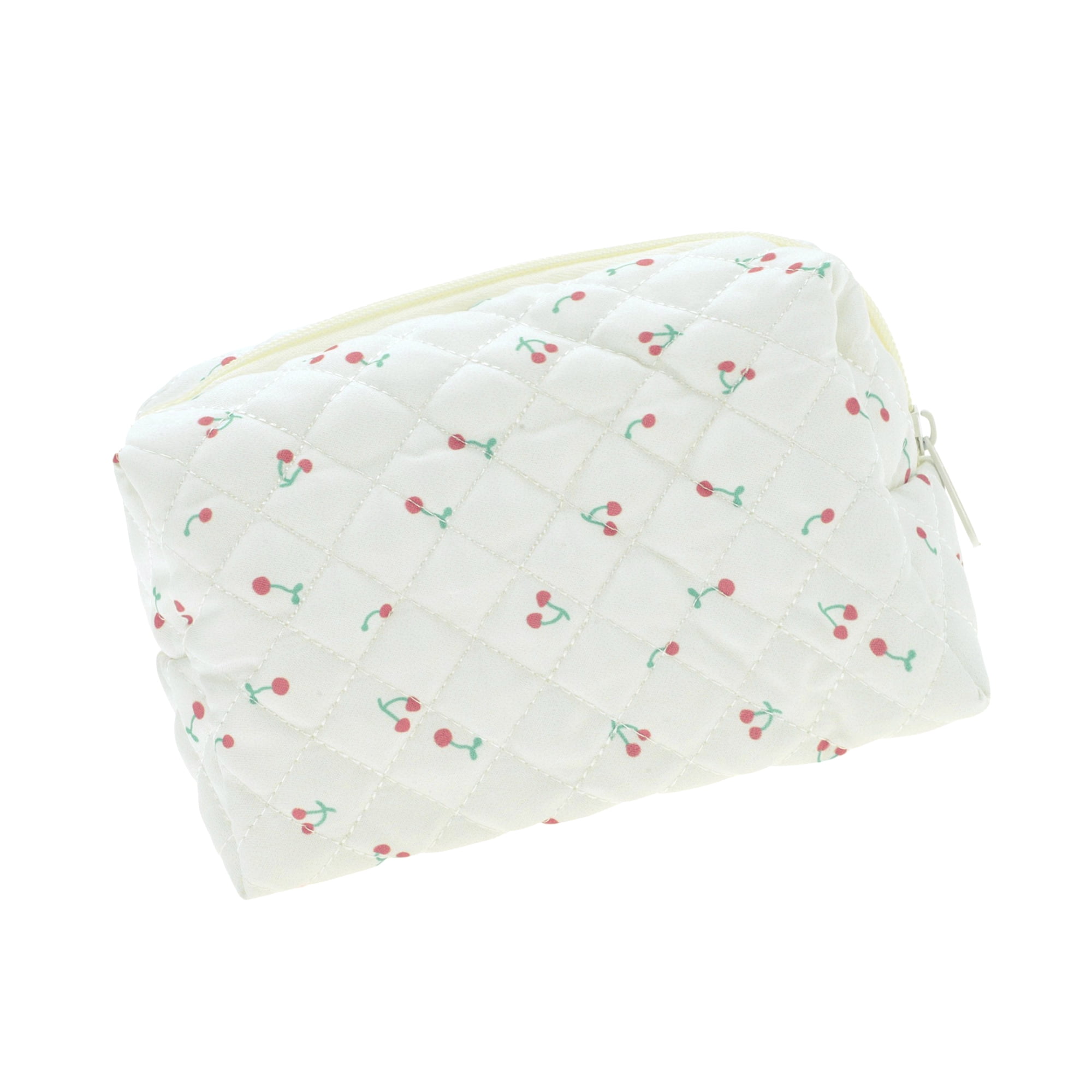 Unique Bargains Cherry Makeup Bag White 1 Piece for Travel Storage with Multiple Functions