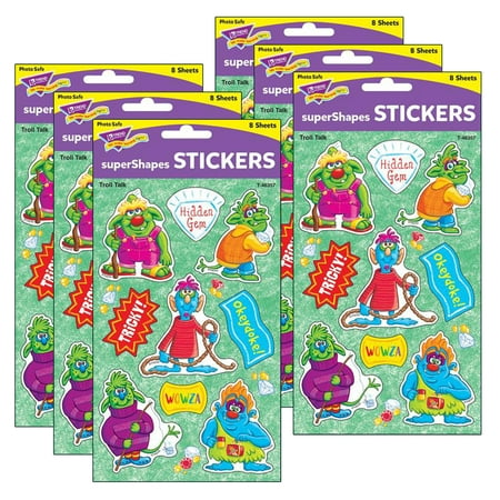 UPC: 0194629111022 | TREND Troll Talk Large superShapes Stickers  72 Per Pack  6 Packs