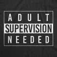 thumbnail image 2 of Womens Adult Supervision Needed T Shirt Funny Sarcastic Warning Label Joke Graphic Tee for Ladies Womens Graphic Tees, 2 of 9