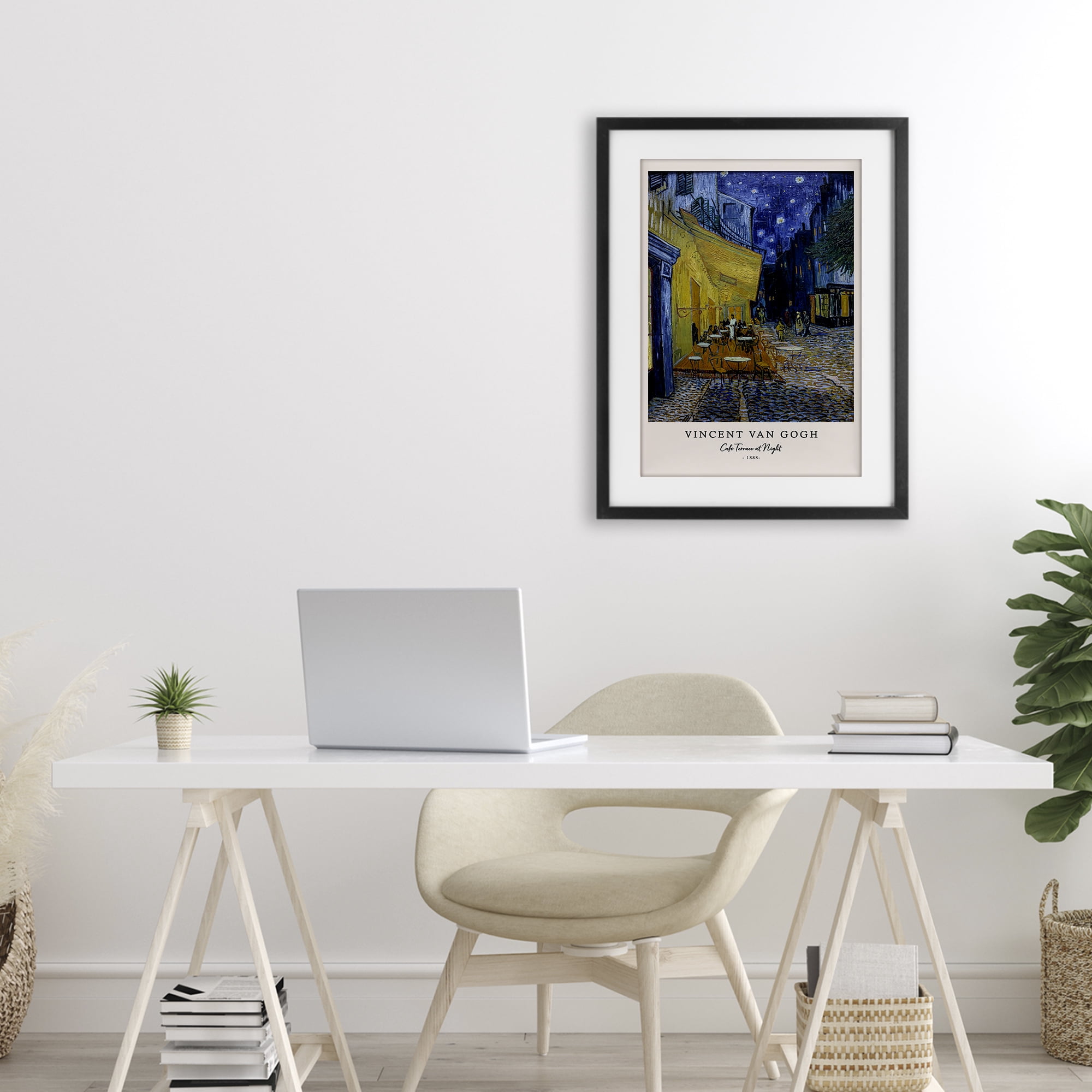 Stupell Industries Classic Cafe Terrace At Night Black Framed Print Under Glass, design by Vintage Hustle