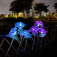 thumbnail image 4 of Luz del césped Irfora 2 paquetes de luces solares de hortensia iluminación automática IP65 impermeable jardín césped estaca luz decoración al aire libre Irfora Luz del césped, 4 of 7