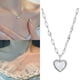 thumbnail image 2 of 925 Collar de Plata Fraile Mujer Nuevo Temperamento Diseño Único Sentido del Corazón Blanco Hueso Cadena Collar de Moda, 2 of 8