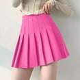 thumbnail image 2 of Maxi Skirts for Women Girls Solid Pleated Skirt Basic Skirt Aline Design Skirt Summer Clothes for Women Hot Pink S, 2 of 4
