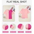 thumbnail image 4 of Camisa Dokotoo de punto gofrado con cuello en V y bloque de colores para mujer, rosa M, 4 of 6