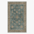 thumbnail image 4 of NICETOWN Area Rug 4'x6' Thin Washable Rug, Vintage Floral Print Rug Non-Slip Stain Resistant Carpet Indoor Non-Shedding Mat for Bedroom Living Room, Pale Green, 4 of 8