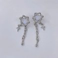 thumbnail image 4 of Whimsical Heart Fringe Earrings, with Heart Ornaments, Stainless Steel, Stainless Steel Chain for Jewelry Making, Jewelry Charms for Making Jewelry, Silver Charms for Making, 4 of 8