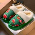 thumbnail image 4 of Green Ladies Fashionable Casual Winter Soft Thick Bottom Big Flower Indoor Home Shoes With Warm Couple Mop And Cozy Lining, 4 of 8