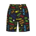 thumbnail image 6 of KLL Pixel Game Men's Casual Summer Beach Shorts Hawaiian Shorts with Pockets-X-Large, 6 of 6