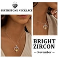 thumbnail image 3 of Beautlace 18K White Gold Plated Heart Rose Birthstone Necklace for Women,Crystal Pendant Jewelry Gift for Wife Mom Girlfriend,Birthday Valentine’s Day Mother’s Day Gift, 3 of 10