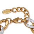 thumbnail image 2 of Round Crystal Gold Ion-Plated Stainless Steel Link Necklace Set 18 to 20-inch, 2 of 4
